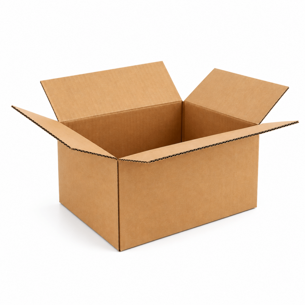 open kraft cardboard box